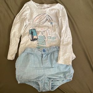 BabyGap 3y shorts bundle (set of 2) and a long sleeve tee.